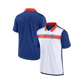 Nike Mens White Royal New York Mets Rewind Stripe Polo Shirt 16219706