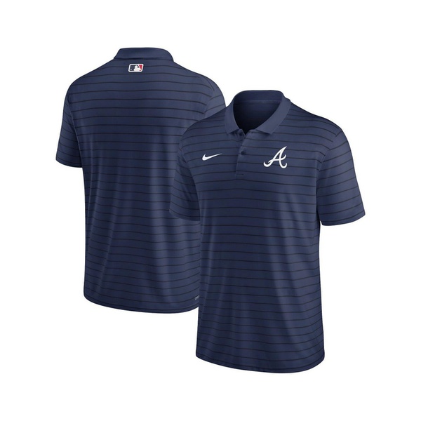 나이키 Nike Mens Navy Atlanta Braves Authentic Collection Victory Striped Performance Polo Shirt 16299305