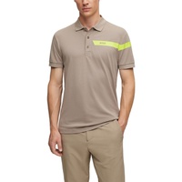 휴고 Hugo Boss Mens Stripe and Logo Slim-Fit Polo Shirt 16559415