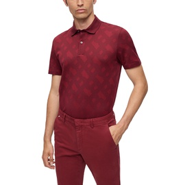 휴고 Hugo Boss Mens Monogram Jacquard Regular-Fit Polo Shirt 16559435