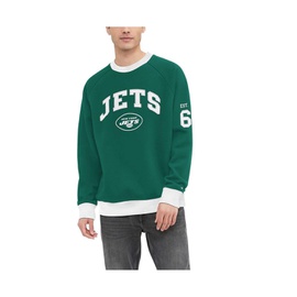 Tommy Hilfiger Mens Green New York Jets Reese Raglan Tri-Blend Pullover Sweatshirt 17606432