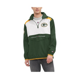 Tommy Hilfiger Mens Green White Green Bay Packers Carter Half-Zip Hooded Top 17701386