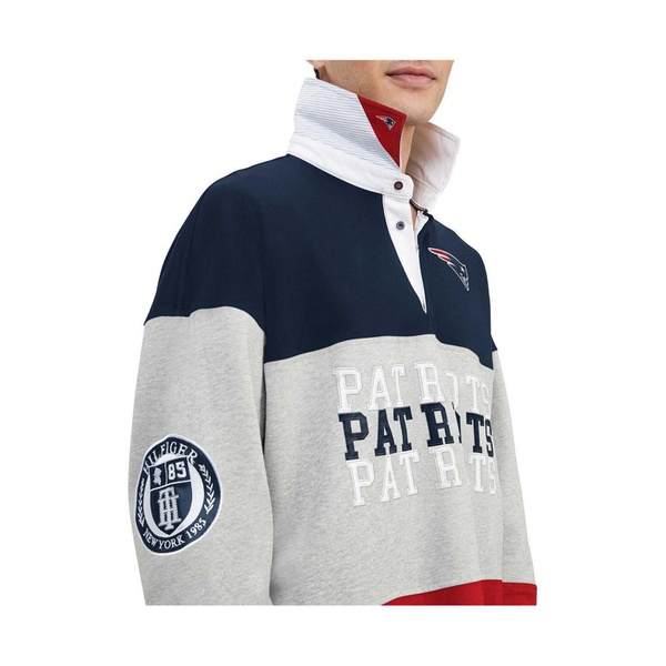타미힐피거 Tommy Hilfiger Mens Navy New England Patriots Connor Oversized Rugby Long Sleeve Polo Shirt 17942197