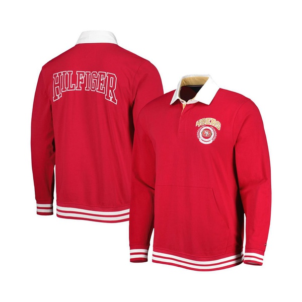 타미힐피거 Tommy Hilfiger Mens Scarlet San Francisco 49ers Cody Long Sleeve Polo Shirt 17992514