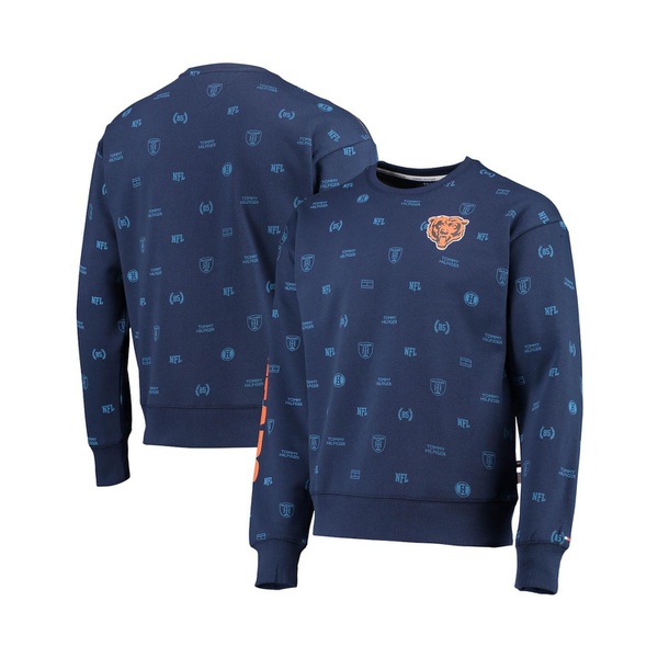타미힐피거 Tommy Hilfiger Mens Navy Chicago Bears Reid Graphic Pullover Sweatshirt 13927333