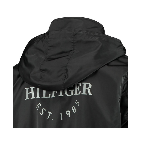 타미힐피거 Tommy Hilfiger Mens Black Gray Philadelphia Flyers Anorak Quarter-Zip Hoodie Jacket 14399155