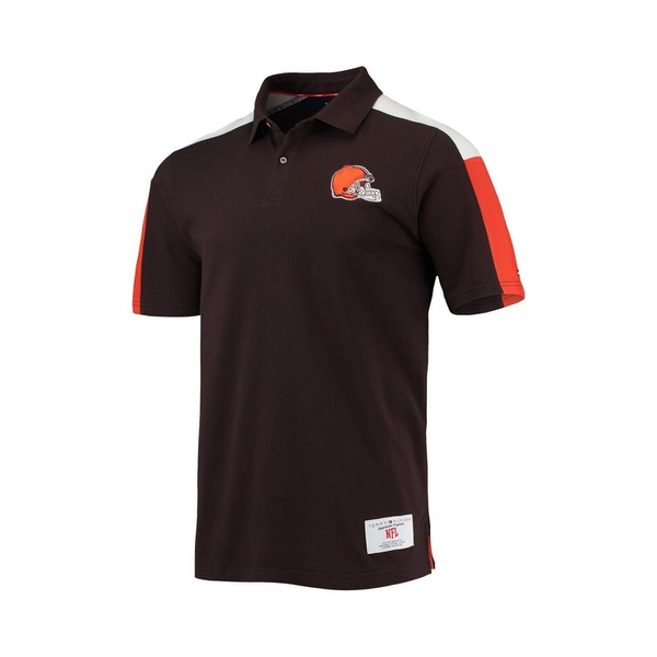 타미힐피거 Tommy Hilfiger Mens Brown Orange Cleveland Browns Logan Polo Shirt 14675827