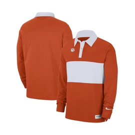 Nike Mens Orange Clemson Tigers Striped Long Sleeve Polo Shirt 16047414