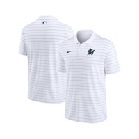 Nike Mens White Miami Marlins Authentic Collection Victory Striped Performance Polo Shirt 16293665