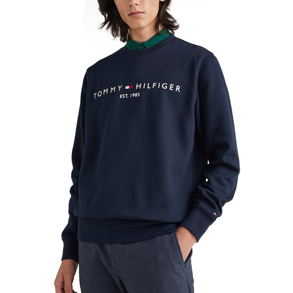 타미힐피거 Tommy Hilfiger Mens Embroidered Logo Fleece Sweatshirt 16652692