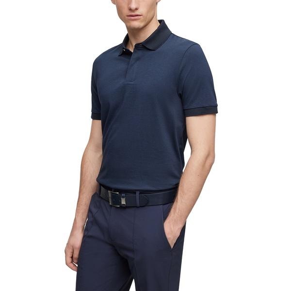 휴고보스 휴고 Hugo Boss Mens Slim-Fit Micro Pattern Polo Shirt 16559881