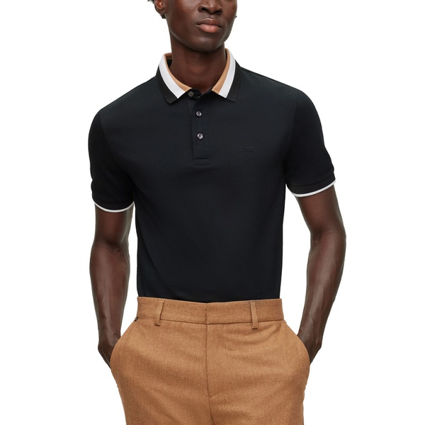 휴고보스 휴고 Hugo Boss Mens Signature-Stripe Collar Polo Shirt 16559527