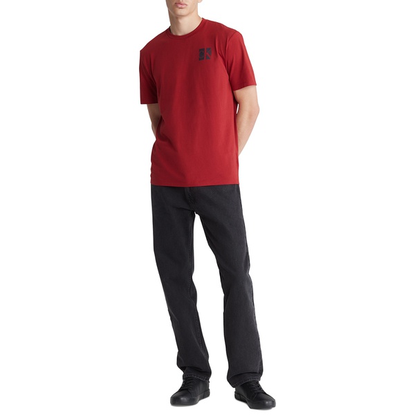 캘빈클라인 Calvin Klein Mens Short Sleeve Crewneck Crackled Logo Graphic T-Shirt 17349537