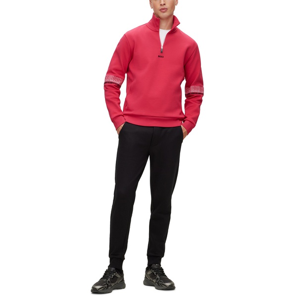 휴고보스 휴고 Hugo Boss Mens Multi-Colored Logo Zip-Neck Sweatshirt 16547510