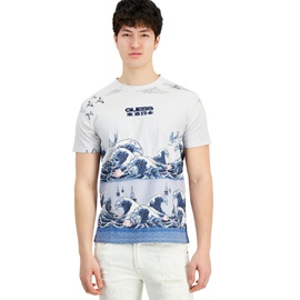 GUESS Mens Pacific Waves Graphic Crewneck T-Shirt 17460725