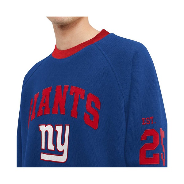 타미힐피거 Tommy Hilfiger Mens Royal New York Giants Reese Raglan Tri-Blend Pullover Sweatshirt 17700468
