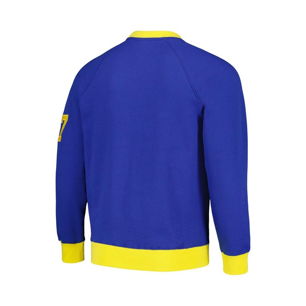 타미힐피거 Tommy Hilfiger Mens Royal Los Angeles Rams Reese Raglan Tri-Blend Pullover Sweatshirt 17747194