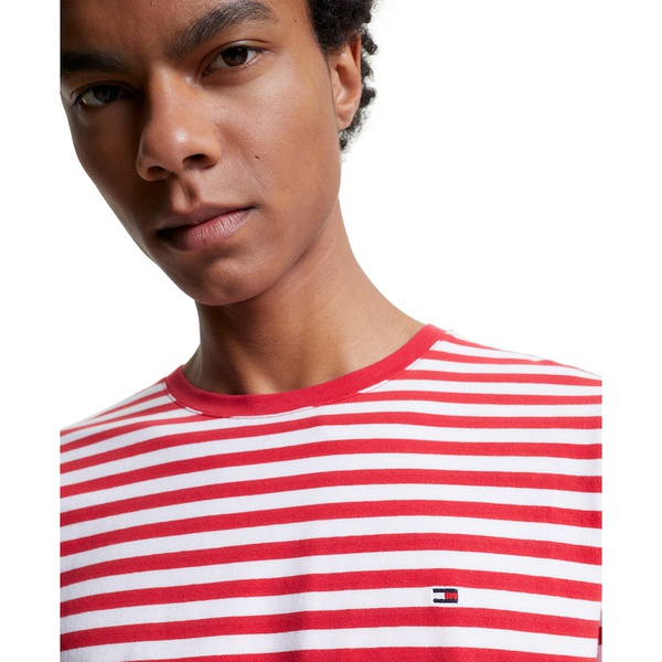 타미힐피거 Tommy Hilfiger Mens TH Flex Slim-Fit Striped T-Shirt 15994357