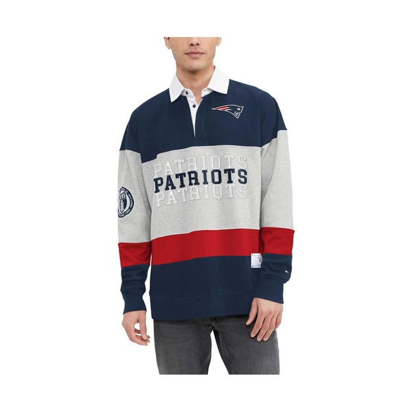 타미힐피거 Tommy Hilfiger Mens Navy New England Patriots Connor Oversized Rugby Long Sleeve Polo Shirt 17942197