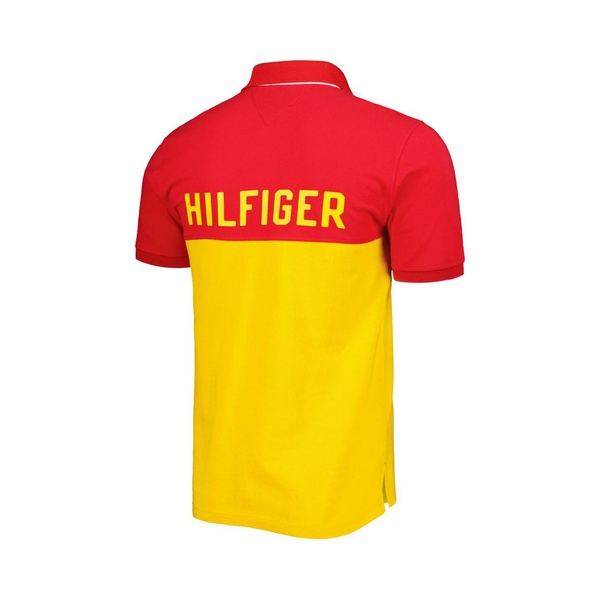 타미힐피거 Tommy Hilfiger Mens Yellow Red Kansas City Chiefs Color Block Polo Shirt 17963449