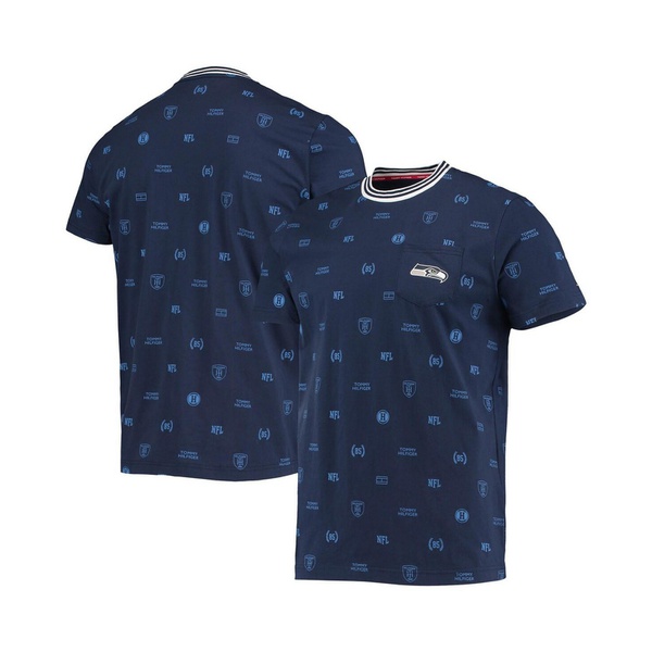 타미힐피거 Tommy Hilfiger Mens College Navy Seattle Seahawks Essential Pocket T-shirt 14675814