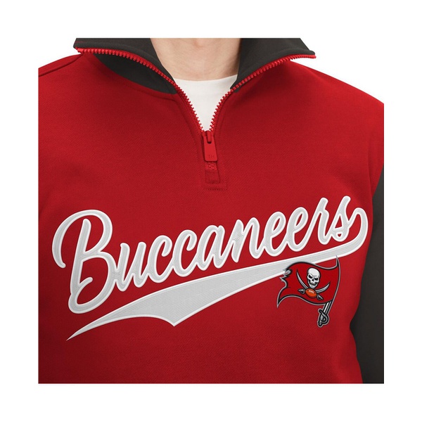타미힐피거 Tommy Hilfiger Mens Red Pewter Tampa Bay Buccaneers Aiden Quarter-Zip Top 15399764