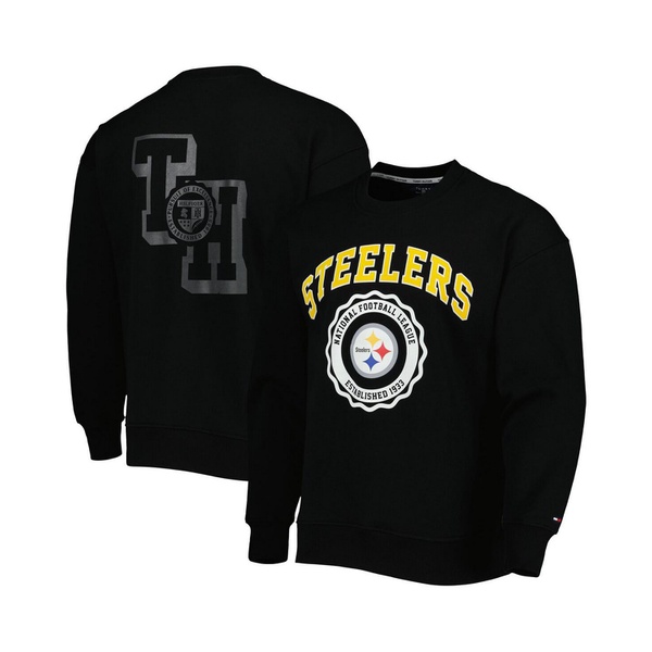 타미힐피거 Tommy Hilfiger Mens Black Pittsburgh Steelers Ronald Crew Sweatshirt 15393867
