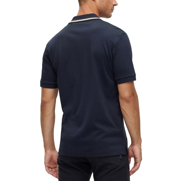 휴고보스 휴고 Hugo Boss Boss Mens Cotton Striped Collar Slim-Fit Polo Shirt 15662118