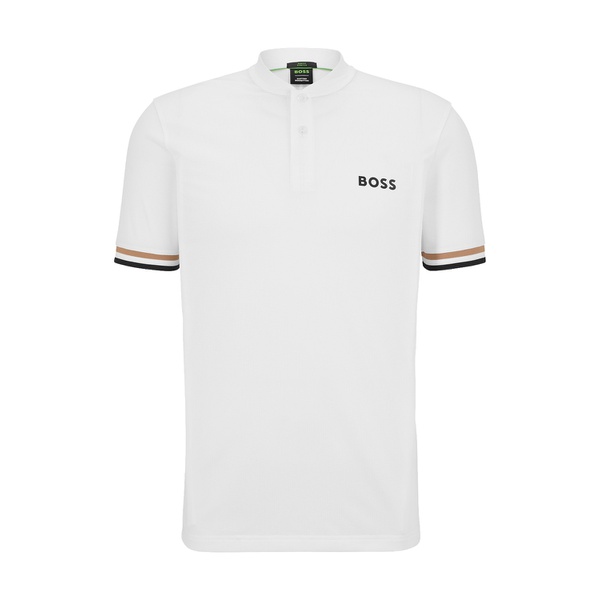 휴고보스 휴고 Hugo Boss Boss X Matteo Berrettini Mens Slim-Fit Striped Polo Shirt 15661809