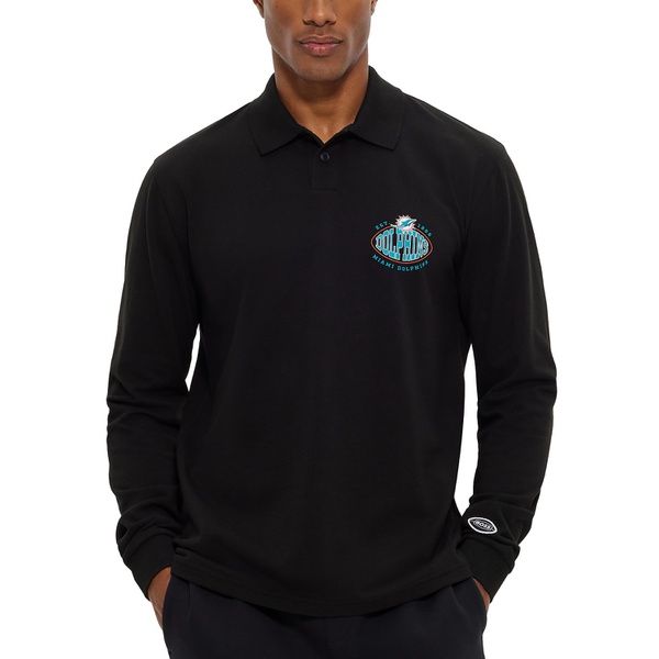 휴고보스 휴고 Hugo Boss Mens Boss x NFL Long-Sleeved Polo Shirt 16559680
