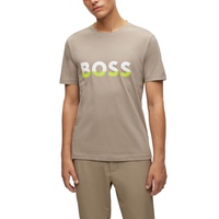 휴고 Hugo Boss Mens Color-Blocked Logo Print T-shirt 16559312