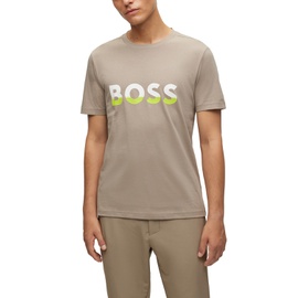 휴고 Hugo Boss Mens Color-Blocked Logo Print T-shirt 16559312