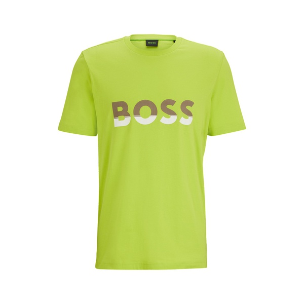휴고보스 휴고 Hugo Boss Mens Color-Blocked Logo Print T-shirt 16559312