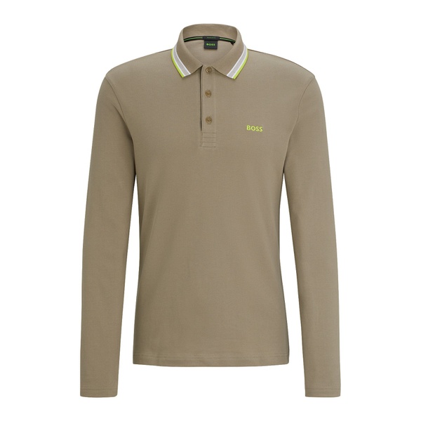 휴고보스 휴고 Hugo Boss Mens Contrast Logo Long-Sleeved Polo Shirt 16559916