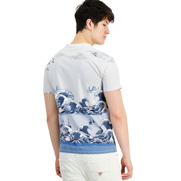  GUESS Mens Pacific Waves Graphic Crewneck T-Shirt 17460725