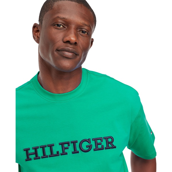 타미힐피거 Tommy Hilfiger Mens Relaxed-Fit Embroidered Logo T-Shirt 16455083