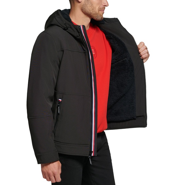 타미힐피거 Tommy Hilfiger Mens Sherpa-Lined Softshell Hooded Jacket 12563157