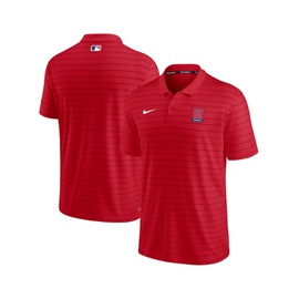 Nike Mens Red Los Angeles Angels Authentic Collection Striped Performance Pique Polo Shirt 16342123