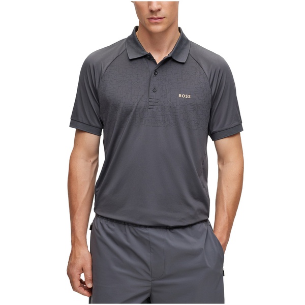 휴고보스 휴고 Hugo Boss Mens Reflective Pattern Slim-Fit Polo Shirt 15661818