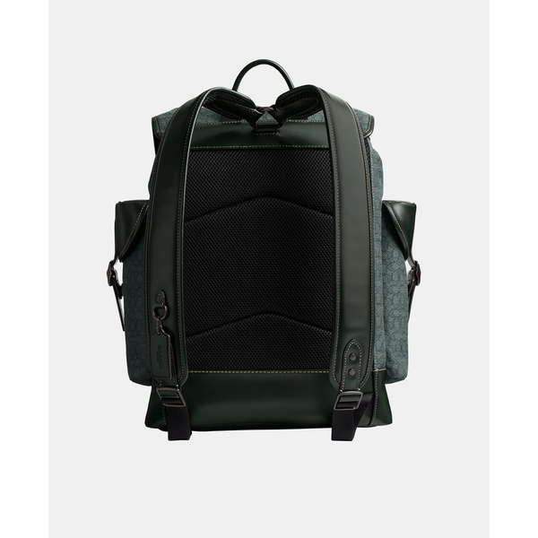 코치 COACH Leather Hitch Backpack in Micro Signature Jacquard 16570154