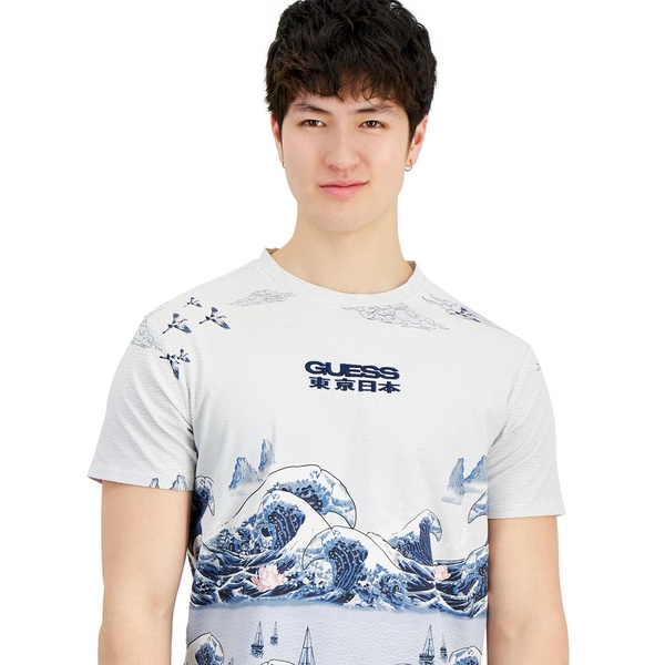  GUESS Mens Pacific Waves Graphic Crewneck T-Shirt 17460725