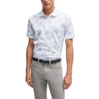휴고 Hugo Boss Mens Monogram-Jacquard Polo Shirt 17230358