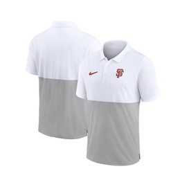 Nike Mens White Silver San Francisco Giants Team Baseline Striped Performance Polo Shirt 14511247