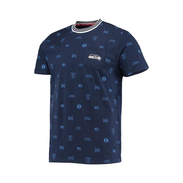 타미힐피거 Tommy Hilfiger Mens College Navy Seattle Seahawks Essential Pocket T-shirt 14675814