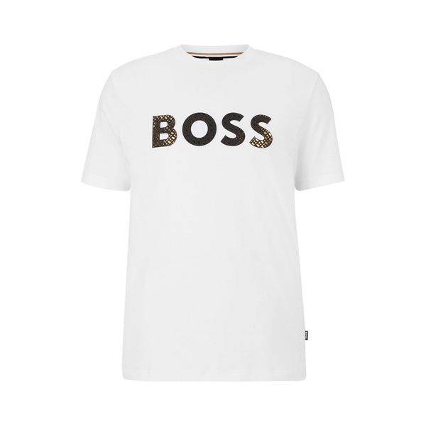 휴고보스 휴고 Hugo Boss Mens Interlock Cotton Monogram-Filled Logo T-shirt 15079049
