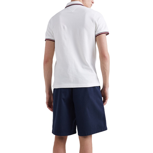 타미힐피거 Tommy Hilfiger Mens Tipped Slim Fit Short Sleeve Polo Shirt 16455074