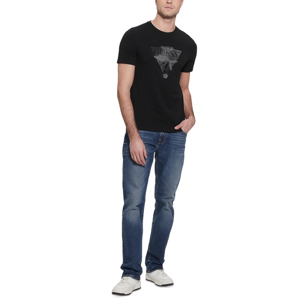  GUESS Mens Tonal-Logo Solid-Color Crewneck T-Shirt 15711730