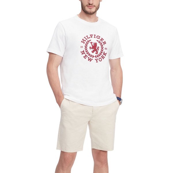 타미힐피거 Tommy Hilfiger Mens Embroidered Heritage Logo T-Shirt 17060332