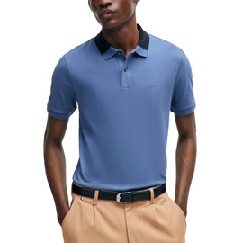 휴고 Hugo Boss Mens Color-Blocked Collar Slim-Fit Polo Shirt 17499090