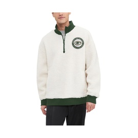 Tommy Hilfiger Mens Cream Green Bay Packers Jordan Sherpa Quarter-Zip Sweatshirt 17705742